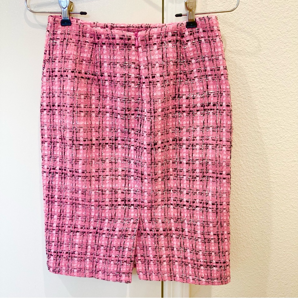 Barbiecore pink tweed Legally Blonde pencil skirt plaid Barbie new preppy - Picture 2 of 12